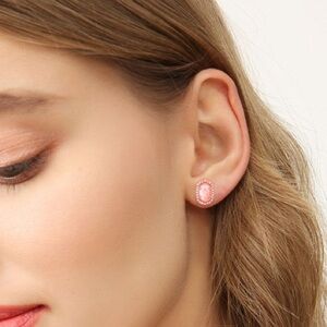 🆕 Alicia Bonnie Los Angeles “Destiny” Rose Gold Stud Earrings w/Box & Dust Bag